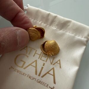 Athena Gold Shell Earrings
